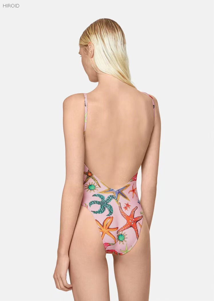VSC23 One Piece Swimsuit Starfish Print Bikini Sexy Backless Bathing Suit