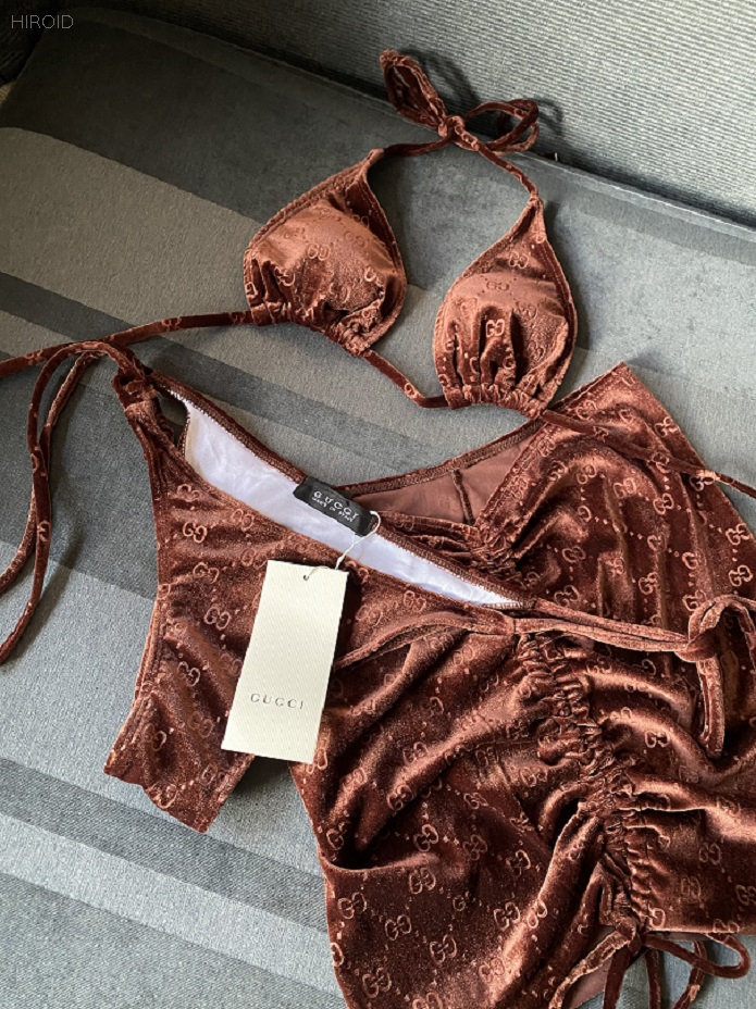 GU35 Velvet bikini three piece swimsuit women 2021