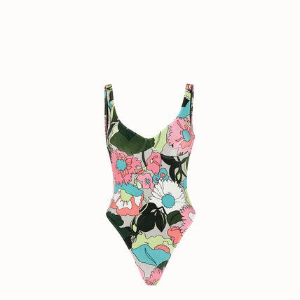 FD23 Double-sided Flower One piece Swimsuit For Ladies