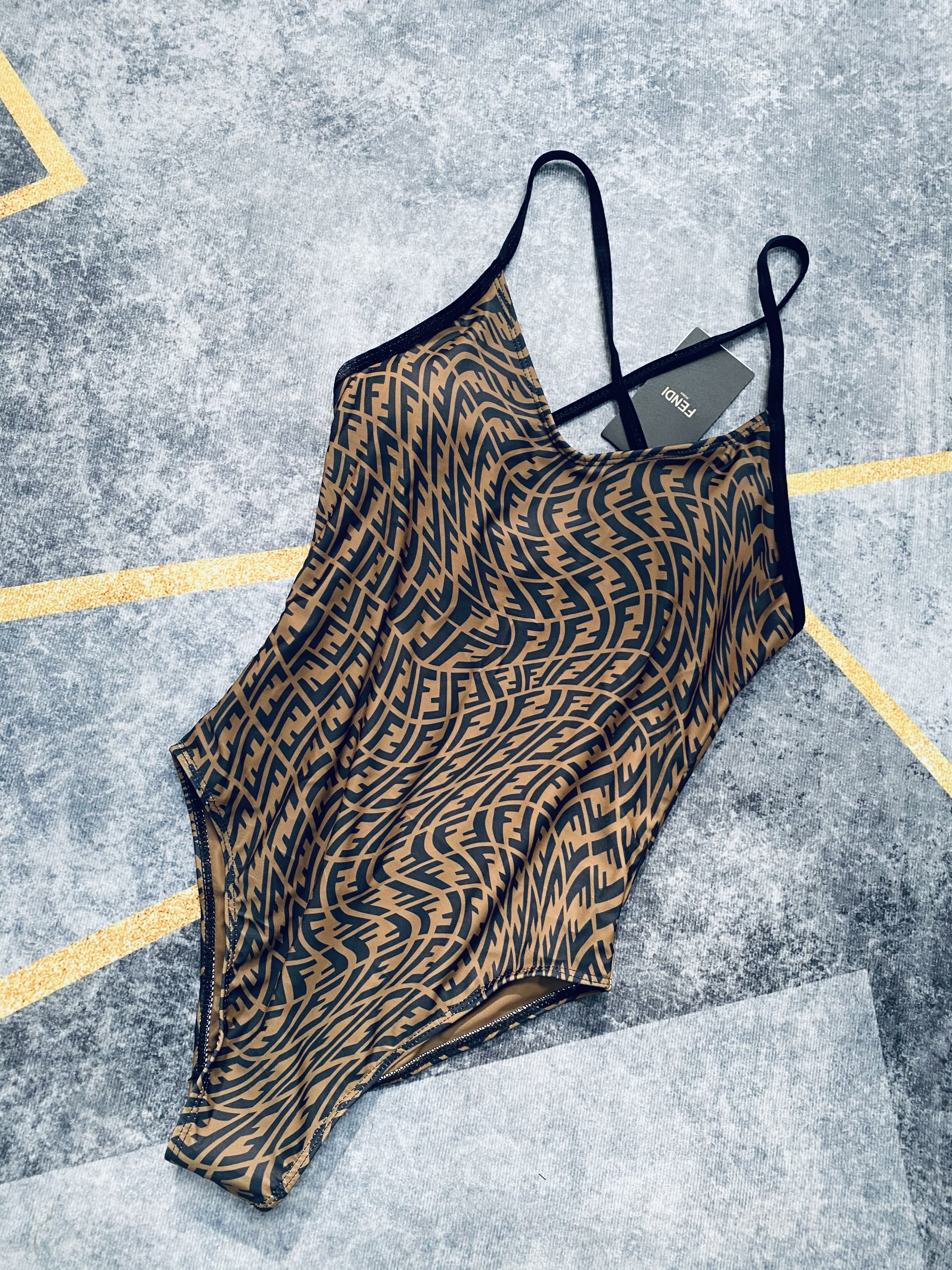 FD38 Women's Swimsuit Three Colors One Piece Swim Suits Sexy Print Swimwear 