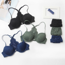 VIC03 Women's Sexy Bra Set With Front Button Lingerie Lace Cover Brassiere