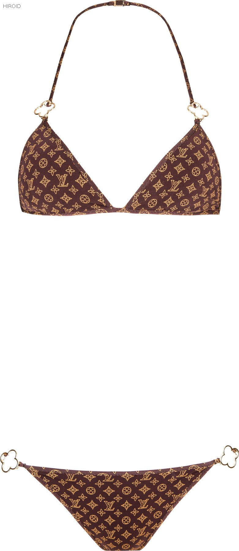 BLV200 L V classic monogram logo print bikini brown swimsuit 