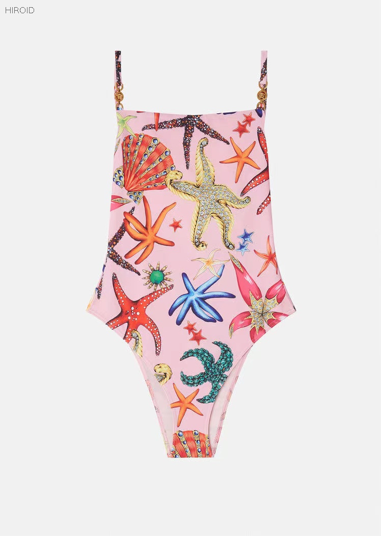 VSC23 One Piece Swimsuit Starfish Print Bikini Sexy Backless Bathing Suit