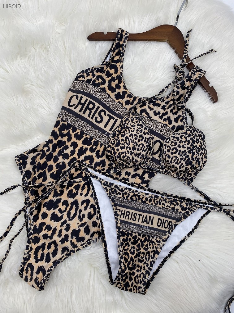 DR41 Summer Sexy Bikini Set Women Leopard Print Swimsuit Bandeau Thong Brazilian Biquini Swimwear