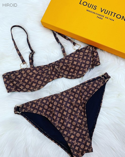 BLV100 Woman Two-piece Bathing Suit flower Metal Bikini