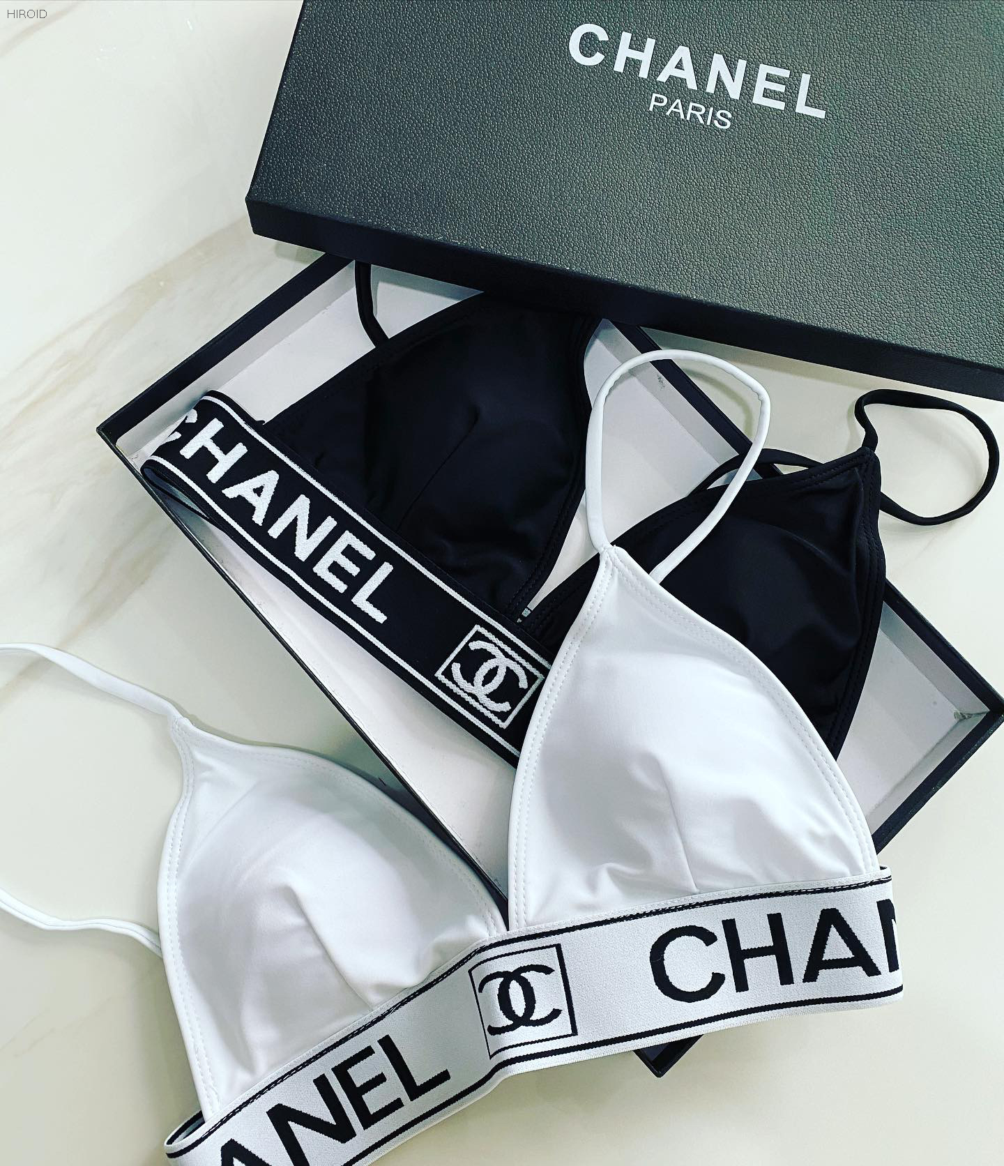 CH26 White and Black Two Colors Women Bikini Bra Bikini Set Swimsuit For Women Solid Beachwear