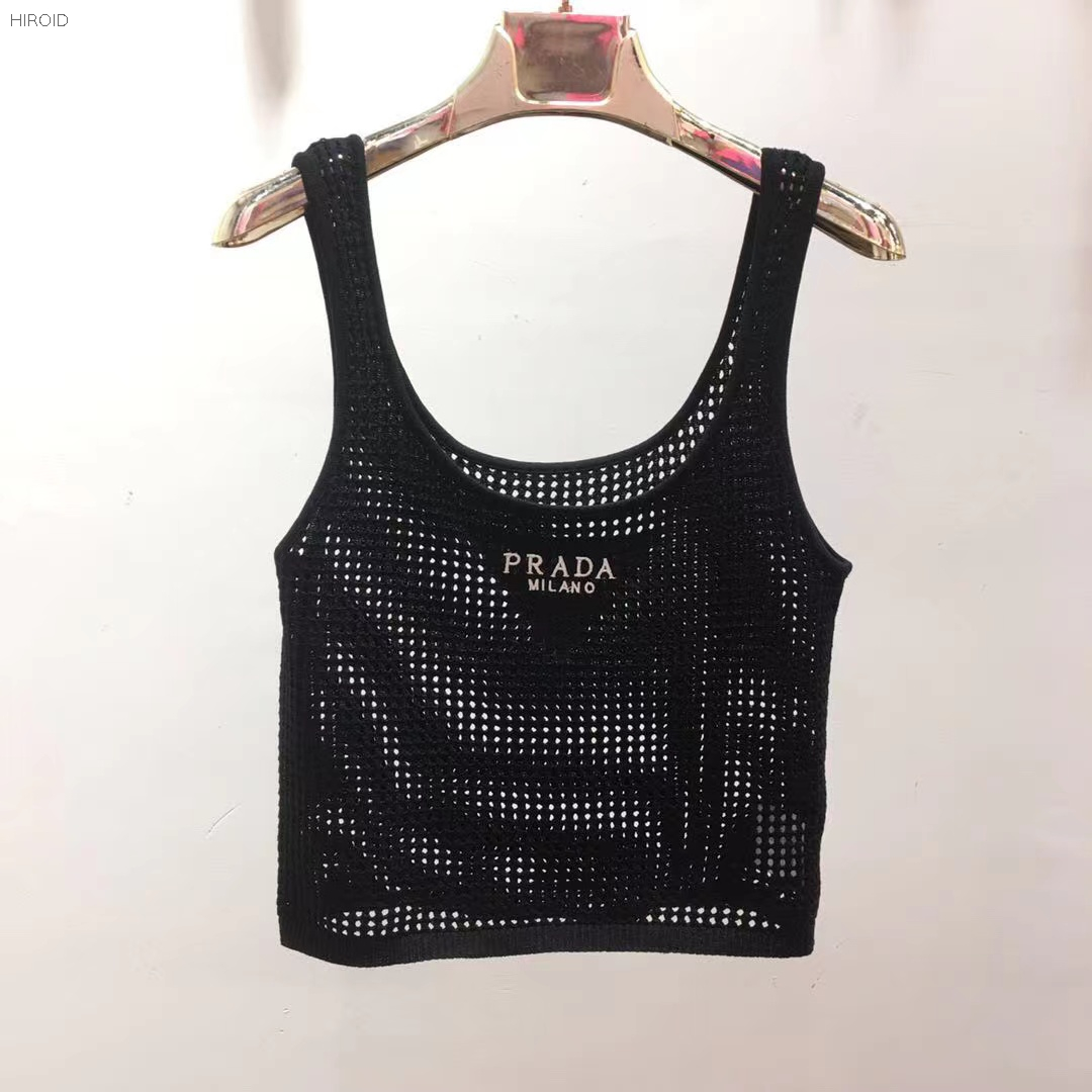 PRD03 Openwork cotton crop top knitting top 