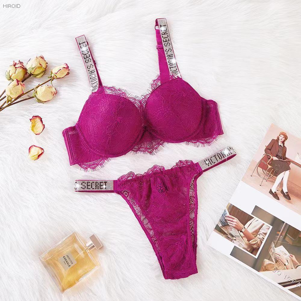 VIC04 Sexy Women's Underwear Suits Diamond Letters Lace Bikini