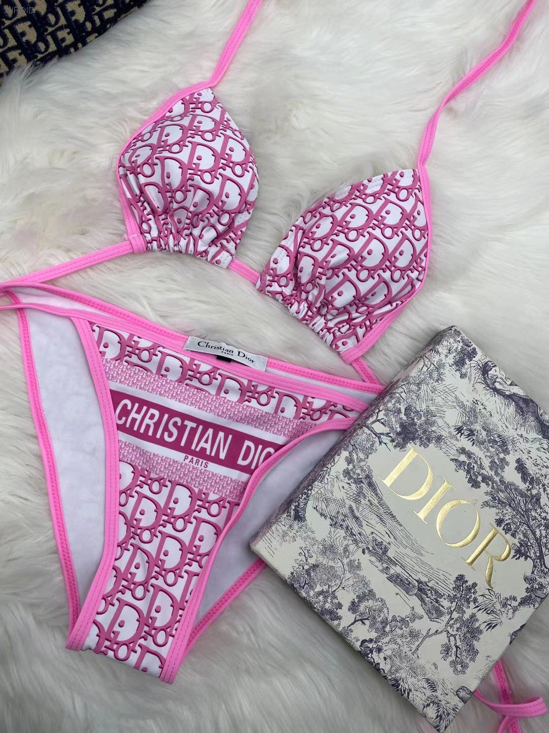 DR22 Pink Sexy Two Piece Bikini Frenulum bathing suit