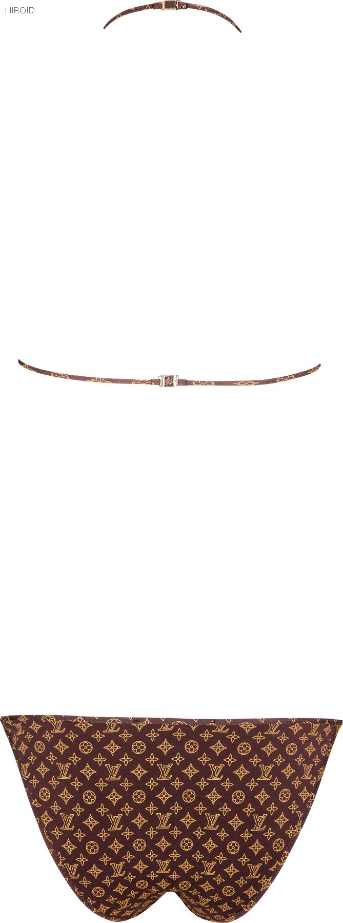 BLV200 L V classic monogram logo print bikini brown swimsuit 