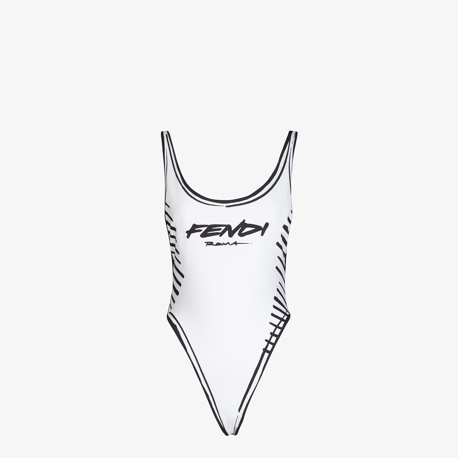 FD32 White And Black Letters One piece Swimsuit 