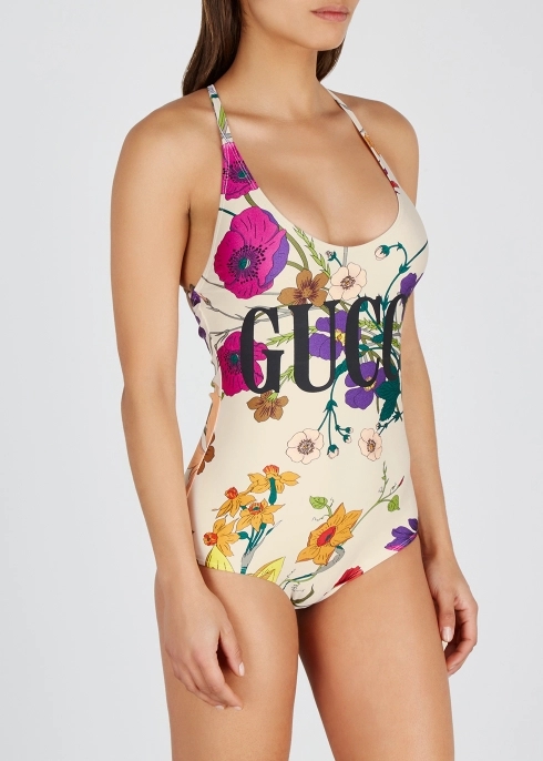 GU10 Flower Pattern Sexy One piece Swimsuit