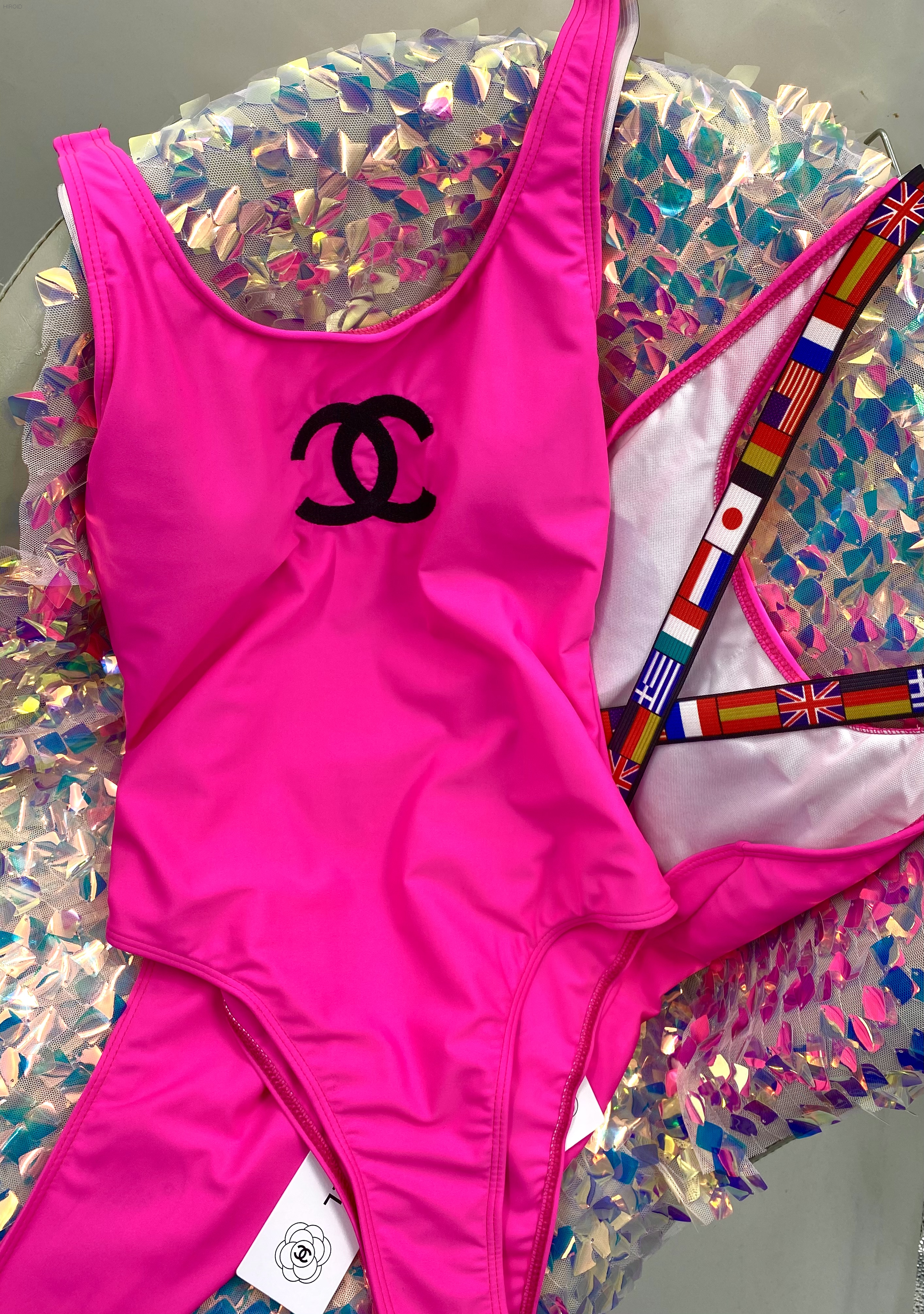 CH28 Pink Women's CC Monokini Bikini 2022 High Waist Swimwear Swimsuit One Piece