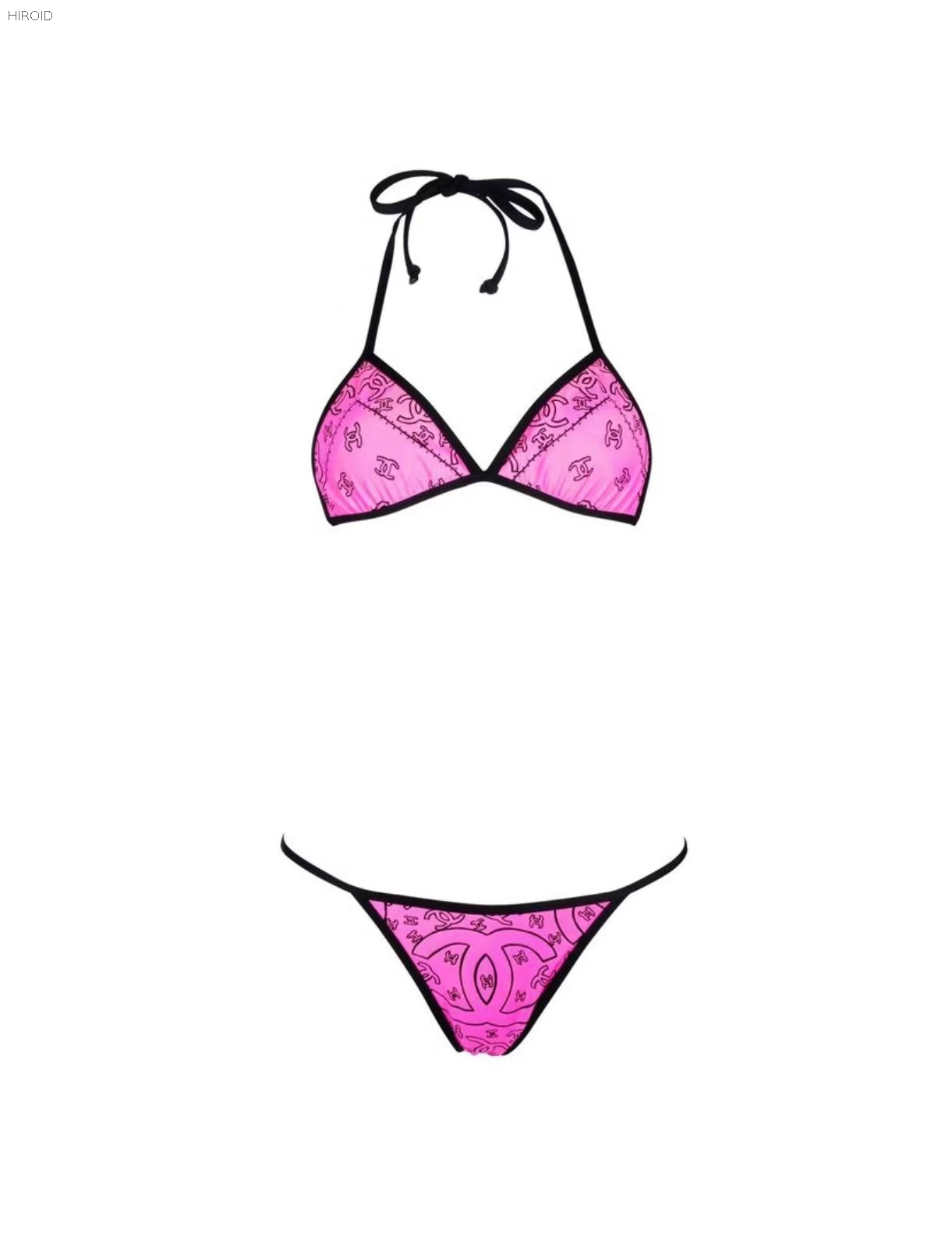 CH23 Pink And Black Bathing Suit Sexy Two Piece Bikini