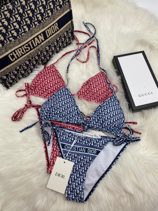 DR22 Letters Bathing Suit Split Bikini Bathing Suit