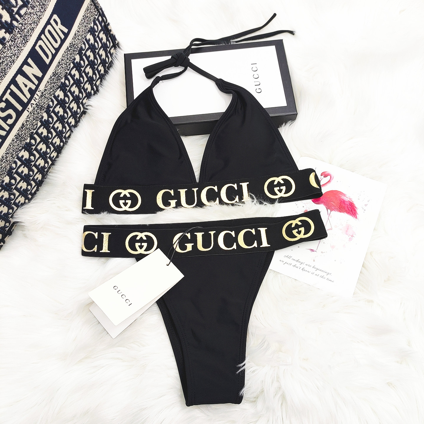 GU20 Sexy Black Bikini Set Women Swimwear Two Piece
