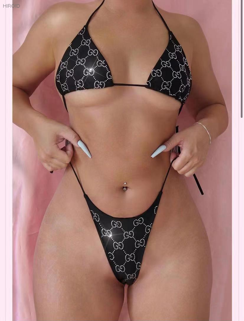 GU22 Crystal bikini women swimsuit 