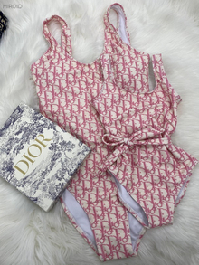DR35 Pink One Piece Dresses For Children Swimsuit 