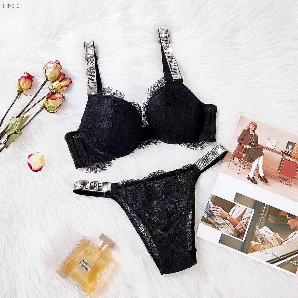 VIC04 Sexy Women's Underwear Suits Diamond Letters Lace Bikini