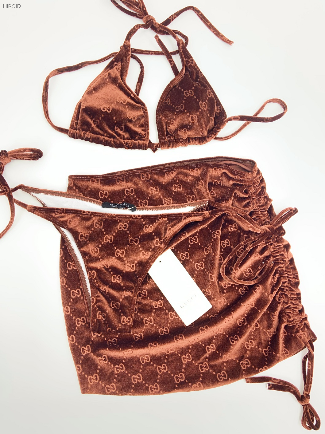 GU35 Velvet bikini three piece swimsuit women 2021