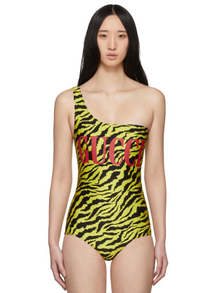 GU09 Leopard One-piece Swimsuit One-shoulder Sexy Bikini Bodysuit 
