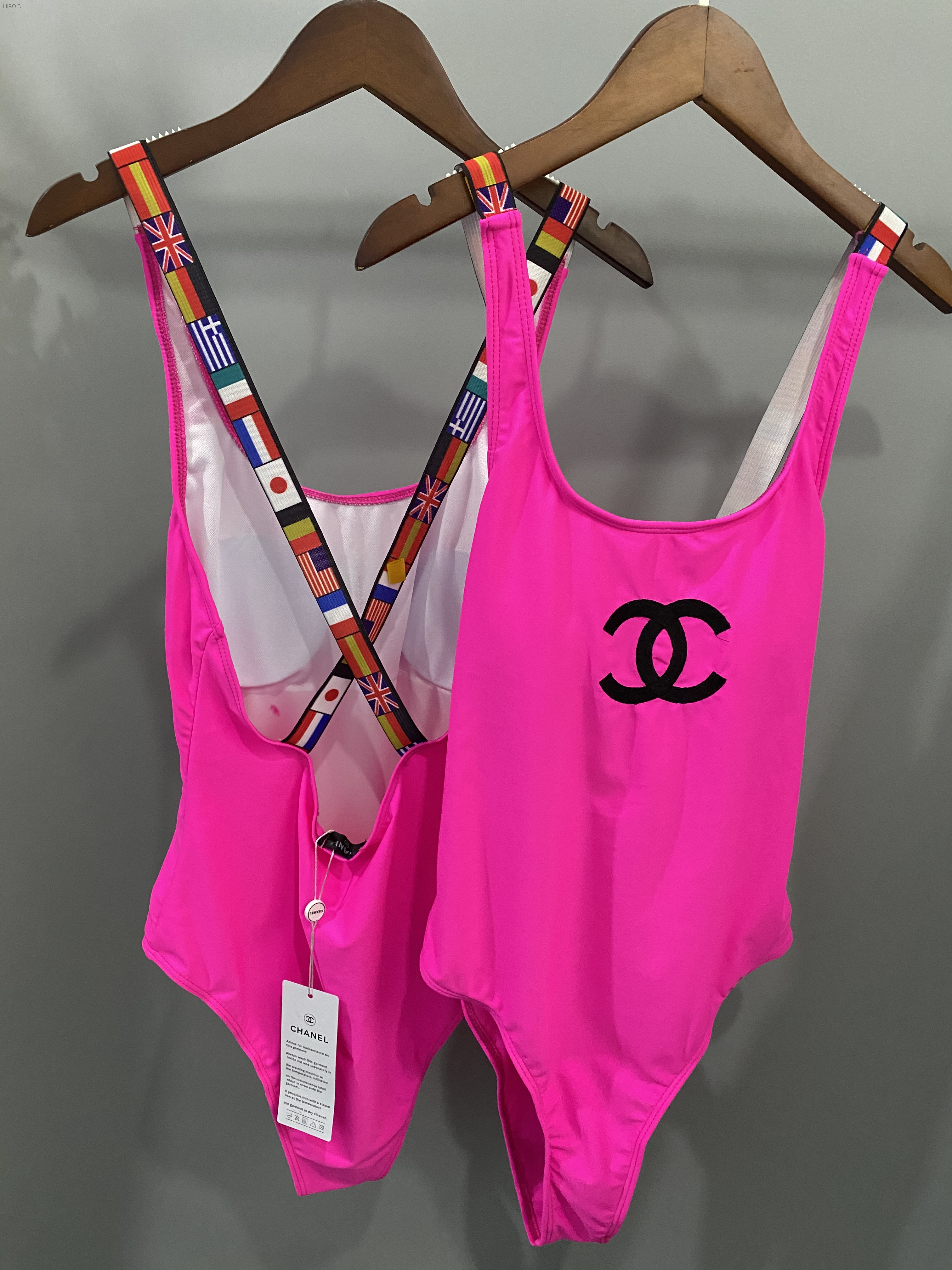 CH28 Pink Women's CC Monokini Bikini 2022 High Waist Swimwear Swimsuit One Piece