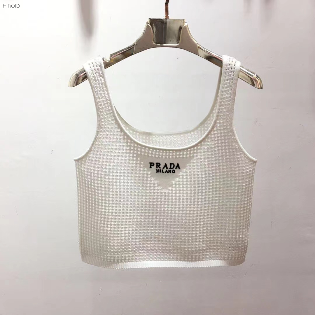 PRD03 Openwork cotton crop top knitting top 