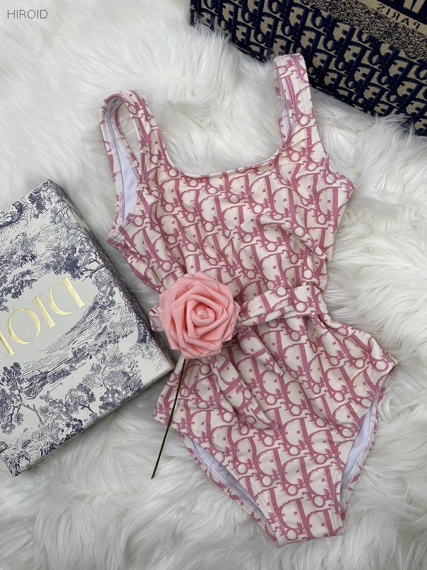 DR35 Pink One Piece Dresses For Children Swimsuit 