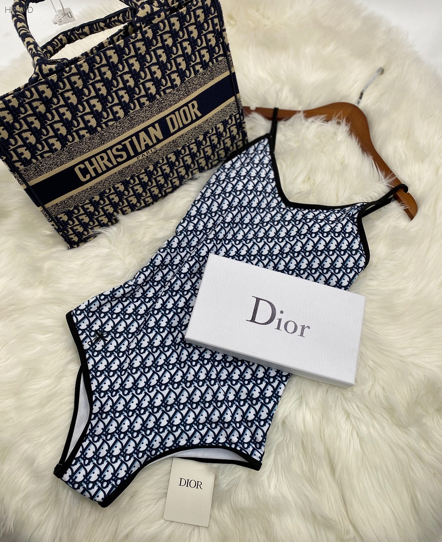 DR29 Blue One Piece Bathing Suit Sexy Backless Beach Swimwear