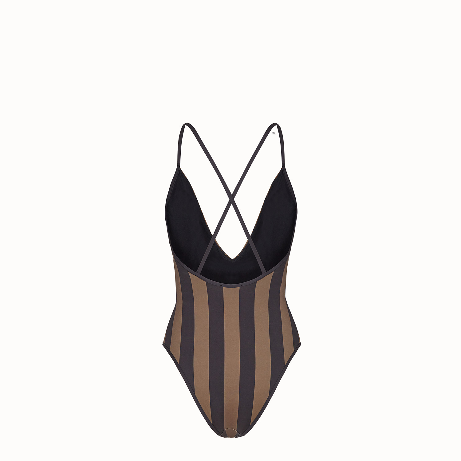 FD27 One piece Plaid and Striped Bathing suit 