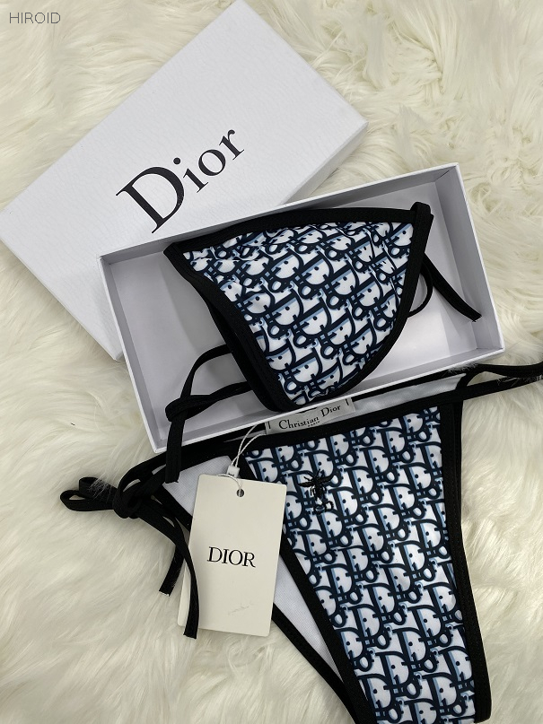 DR28 Blue Split Bikini Sexy Two Piece Triangle Cup