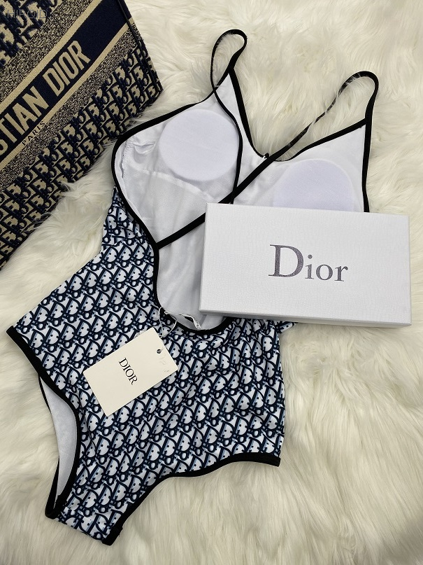 DR29 Blue One Piece Bathing Suit Sexy Backless Beach Swimwear