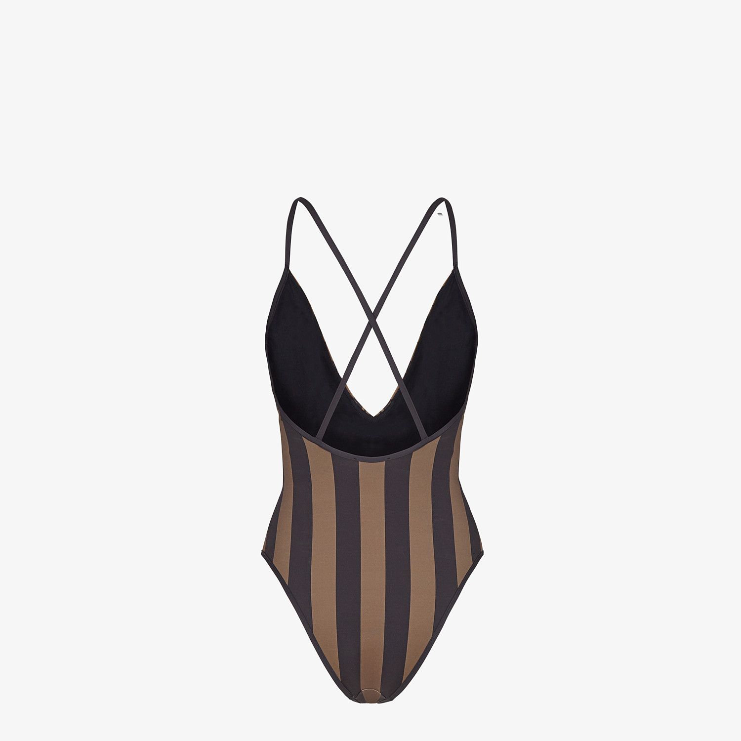 FD27 One piece Plaid and Striped Bathing suit 