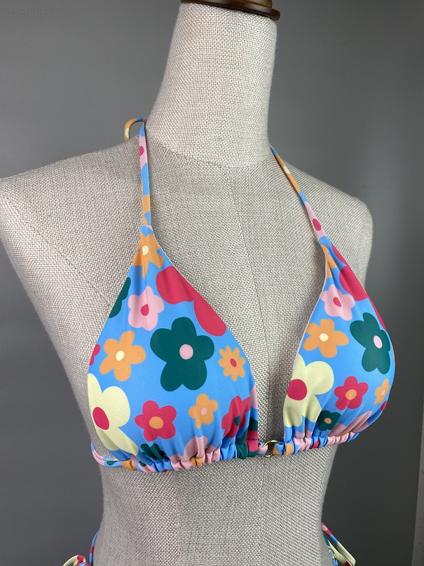 Sexy Flower Split Two Pieces Bikini Frenulum Swimsuit For Female