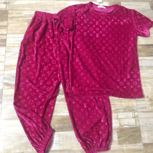 LVT301 Gold Velvet Sports Leisure Suit Fashion Loose Two Piece Suit