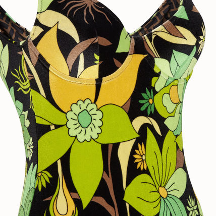 FD23 Double-sided Flower One piece Swimsuit For Ladies