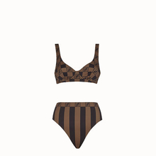 FD28 Women's Swimming Suit Sexy Striped Print Bikini Set 