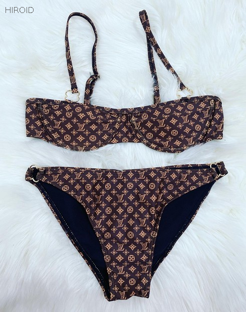 BLV100 Woman Two-piece Bathing Suit flower Metal Bikini