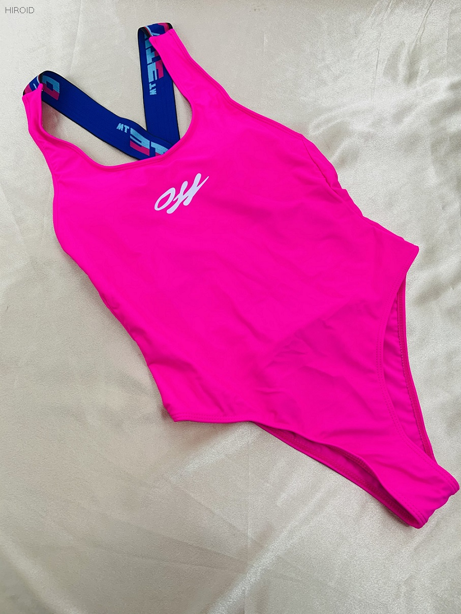 OFW03 Soild Pink Color Swimsuit Women 2021 Beachwear Female Bathing Suit Oen-Pieces Suit