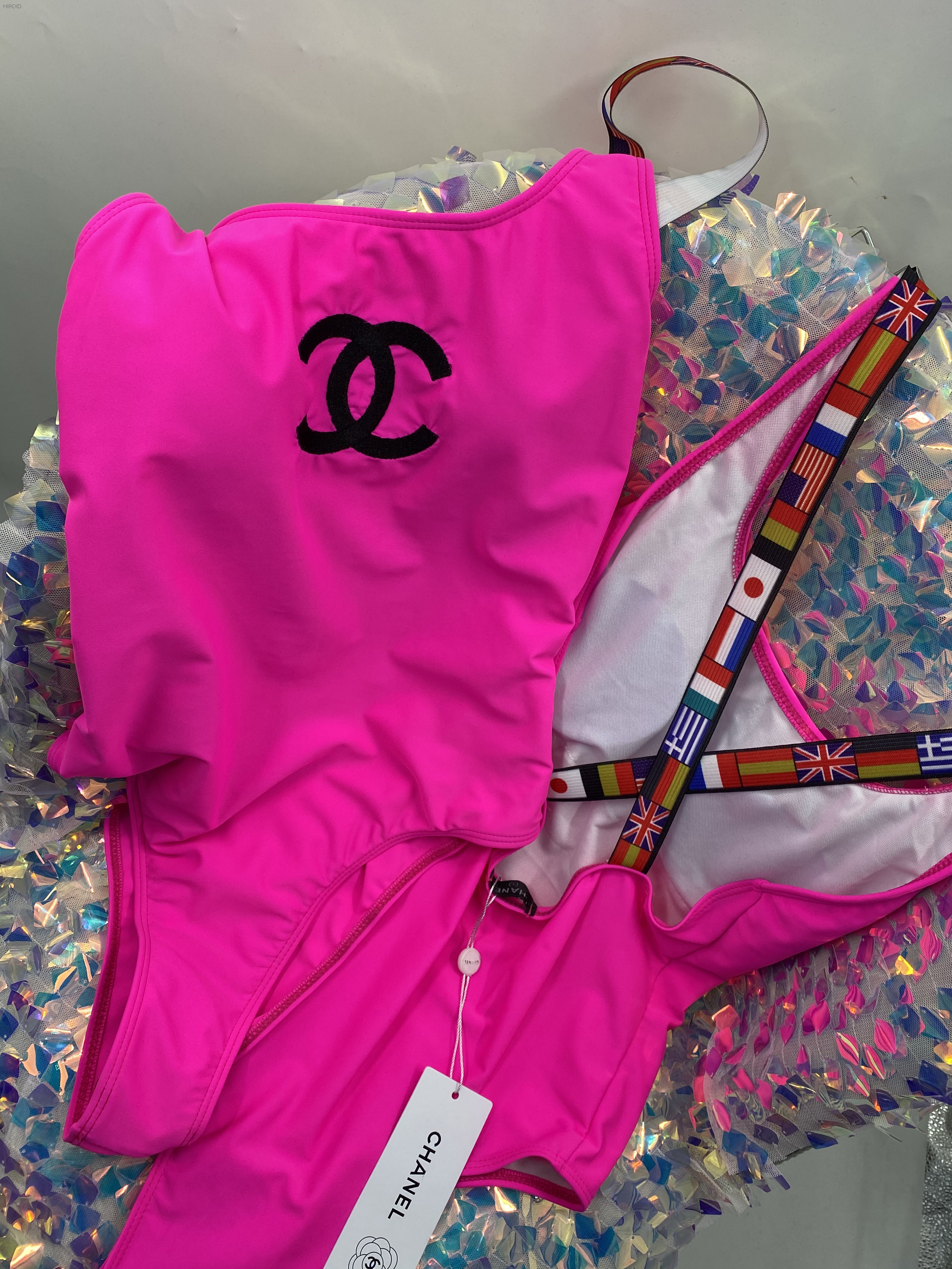 CH28 Pink Women's CC Monokini Bikini 2022 High Waist Swimwear Swimsuit One Piece