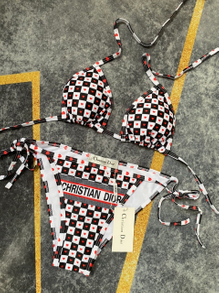 DR45 Grid Swimsuit Bikini Sexy Swimsuit Bathing Suits Two Piece