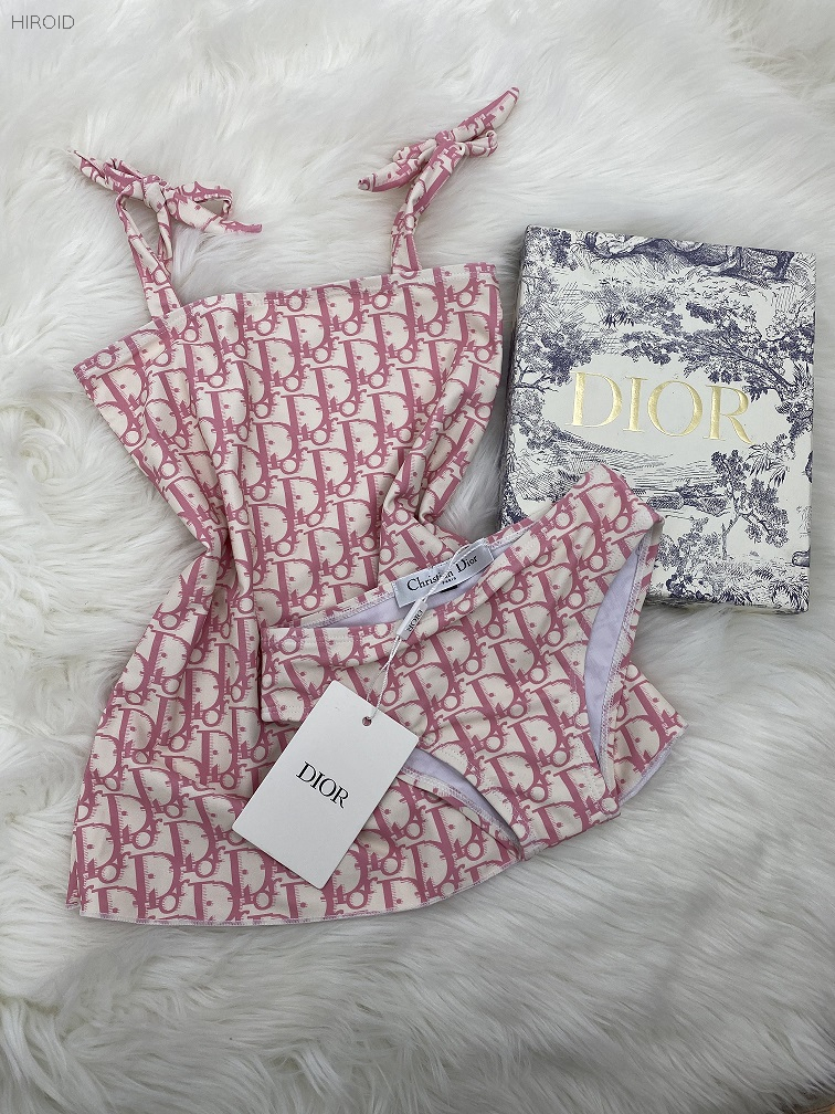 DR102 Pink Dior monogram swimsuit baby bikini baby swimwear