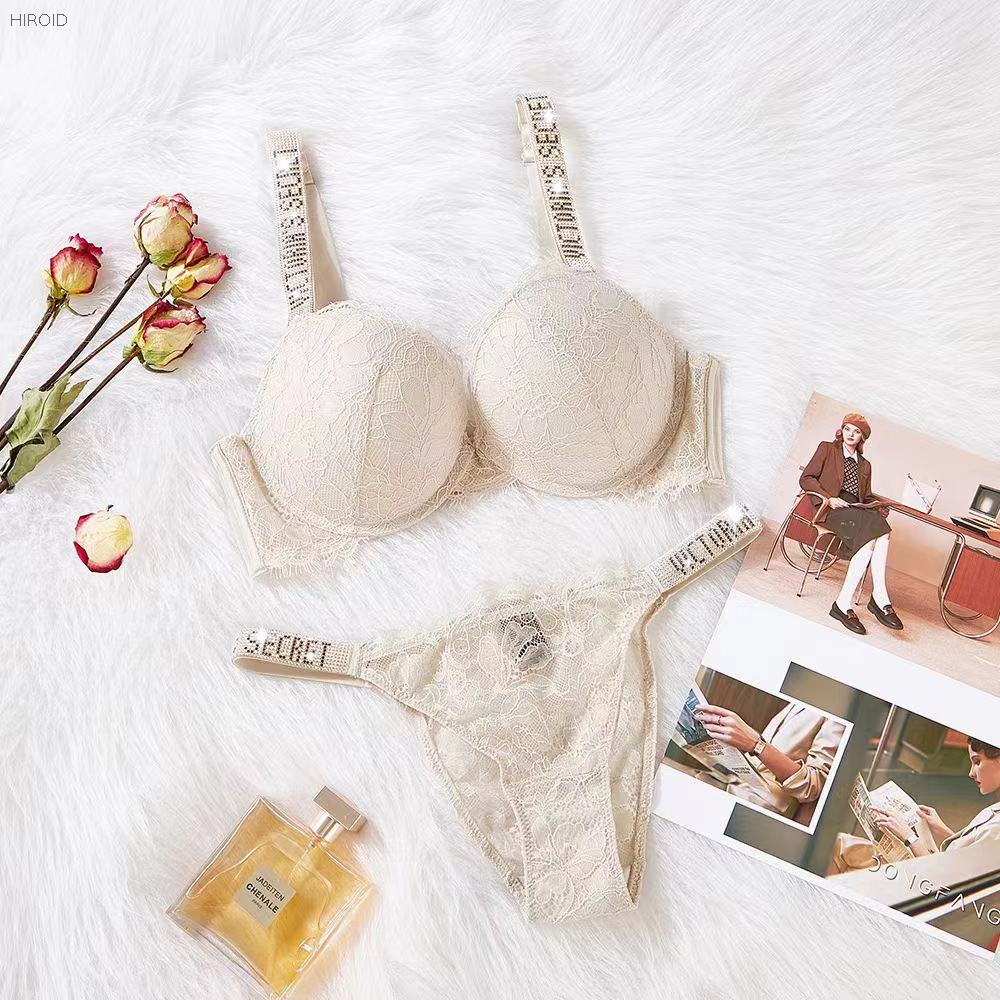 VIC04 Sexy Women's Underwear Suits Diamond Letters Lace Bikini