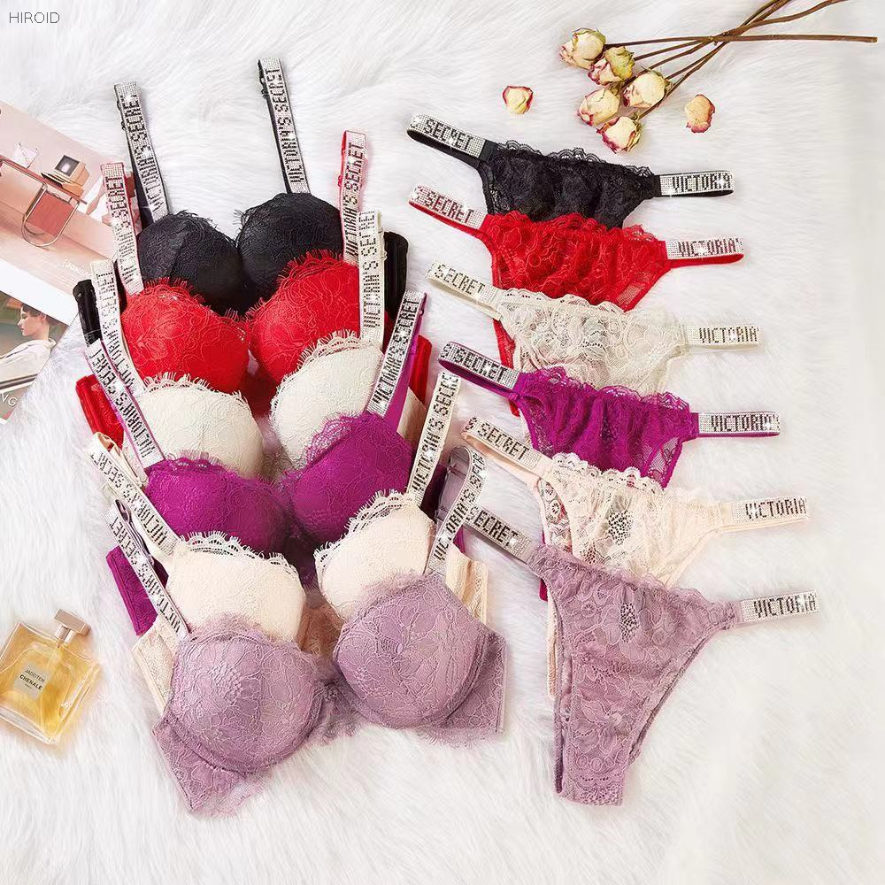 VIC04 Sexy Women's Underwear Suits Diamond Letters Lace Bikini