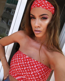 BLV01 Women Red Two Piece Swimsuit