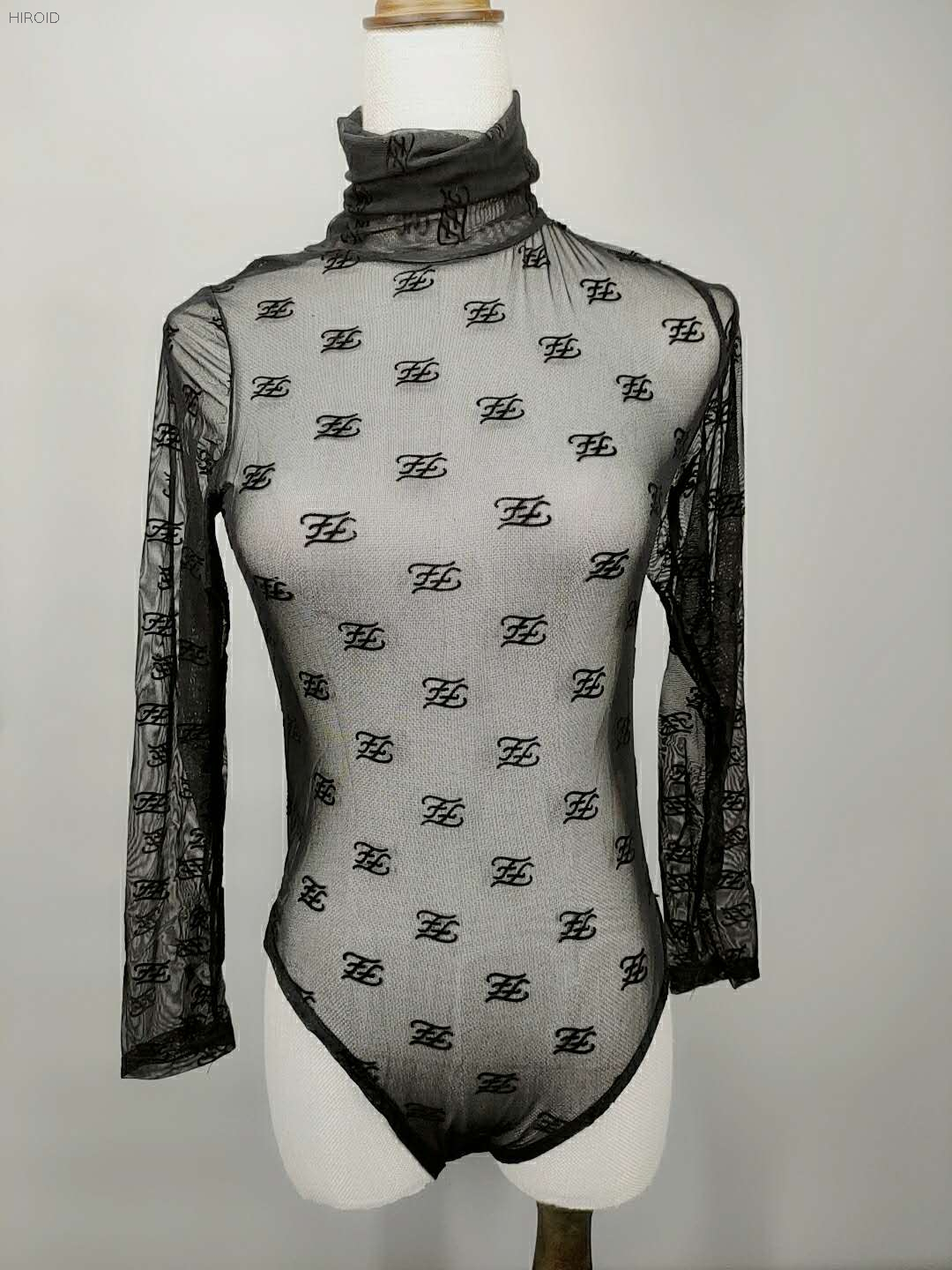 FD18 Women Gauze Mesh Top Sheer LongSleeve Shirts