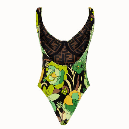 FD23 Double-sided Flower One piece Swimsuit For Ladies
