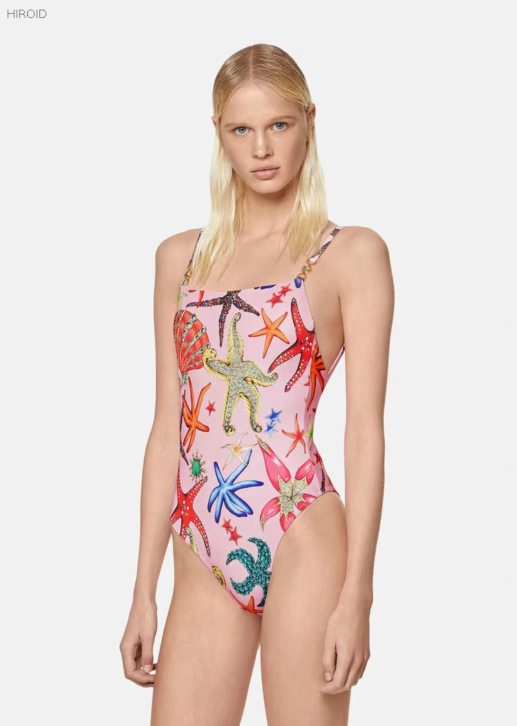 VSC23 One Piece Swimsuit Starfish Print Bikini Sexy Backless Bathing Suit