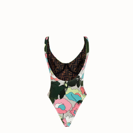 FD23 Double-sided Flower One piece Swimsuit For Ladies