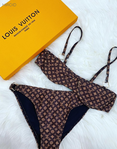 BLV100 Woman Two-piece Bathing Suit flower Metal Bikini